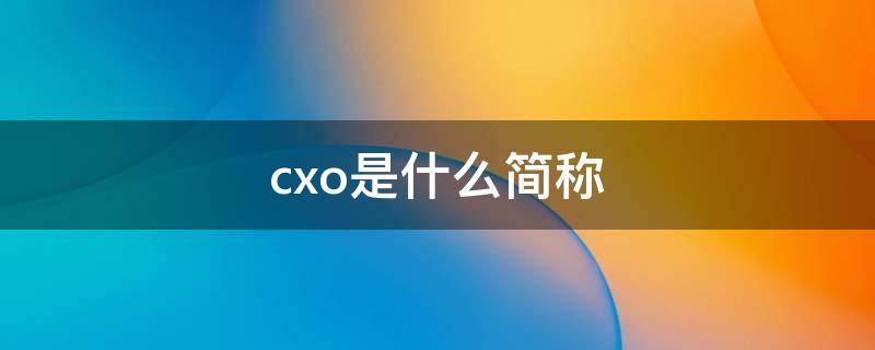 cxo是什么简称(中国cxo是什么意思)