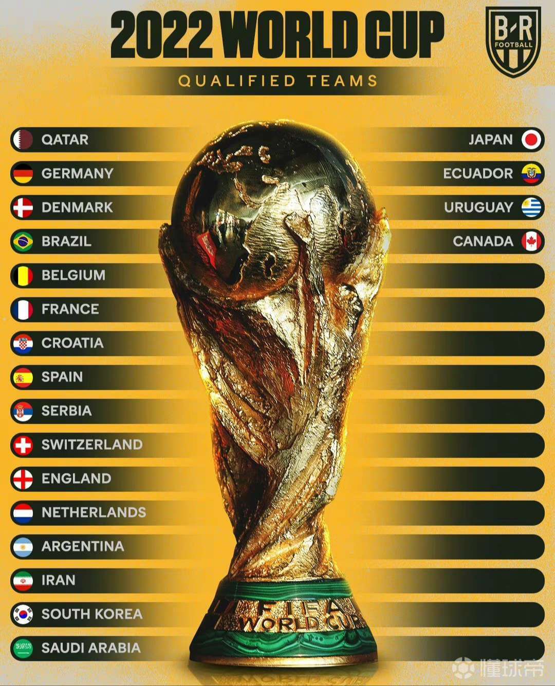 2022年世界杯出线名单(入围国家)